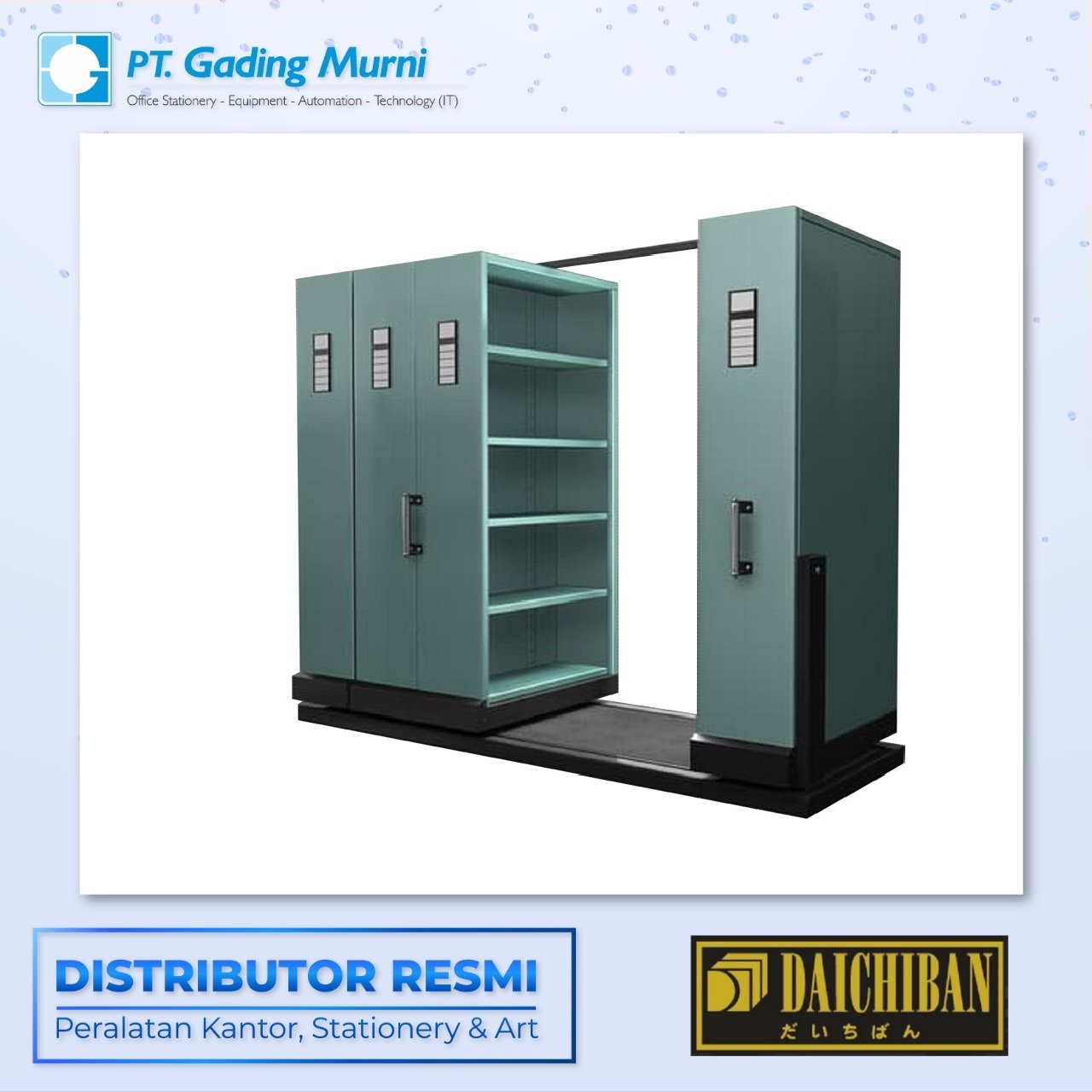 DAICHIBAN LMF-220-4 MOBILE FILE LEMARI ARSIP DORONG 