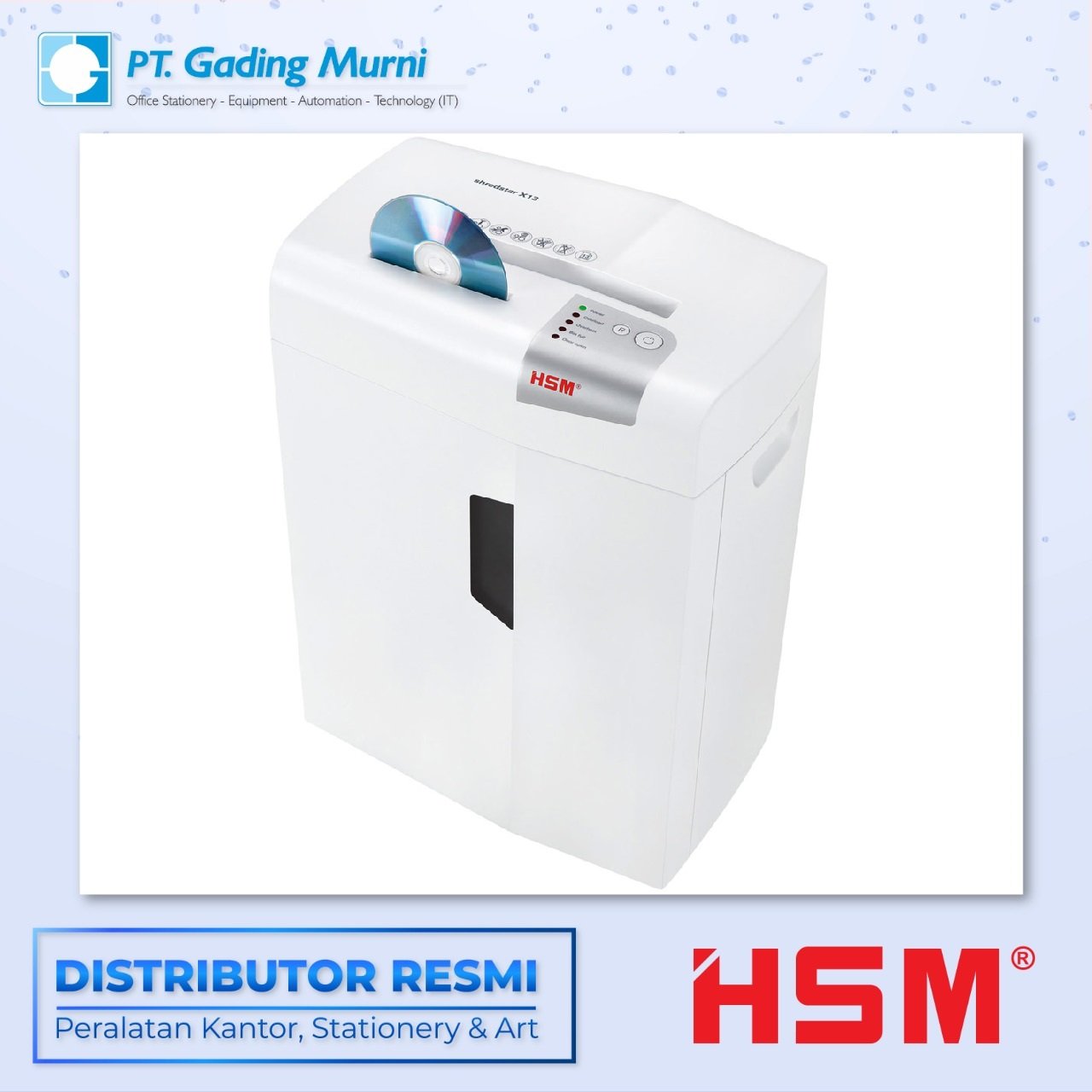 HSM SHREDSTAR X13 CROSS CUT 4 X 37MM PENGHANCUR KERTAS