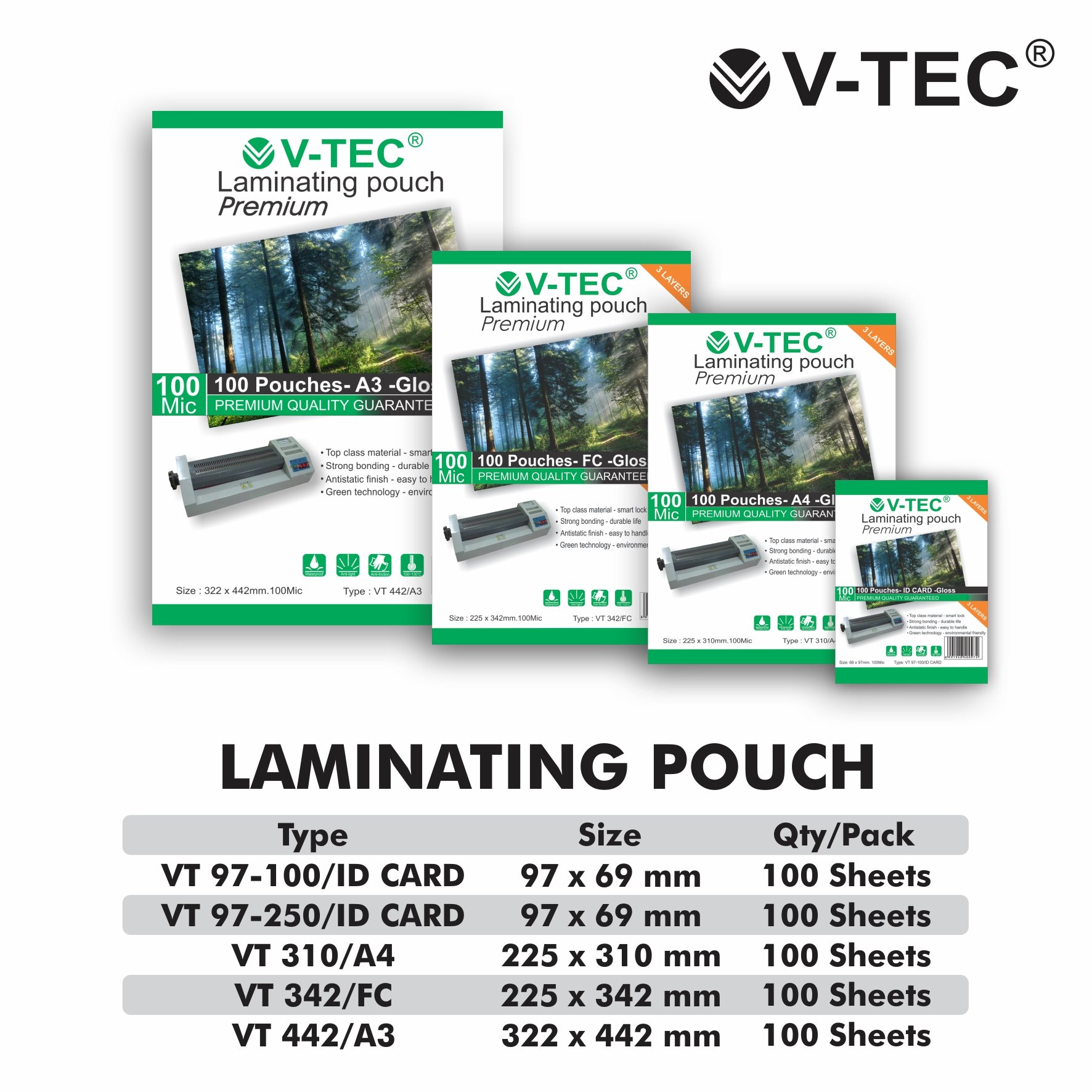 V-TEC PLASTIK LAMINATING VT-97-250 KTP/250MC