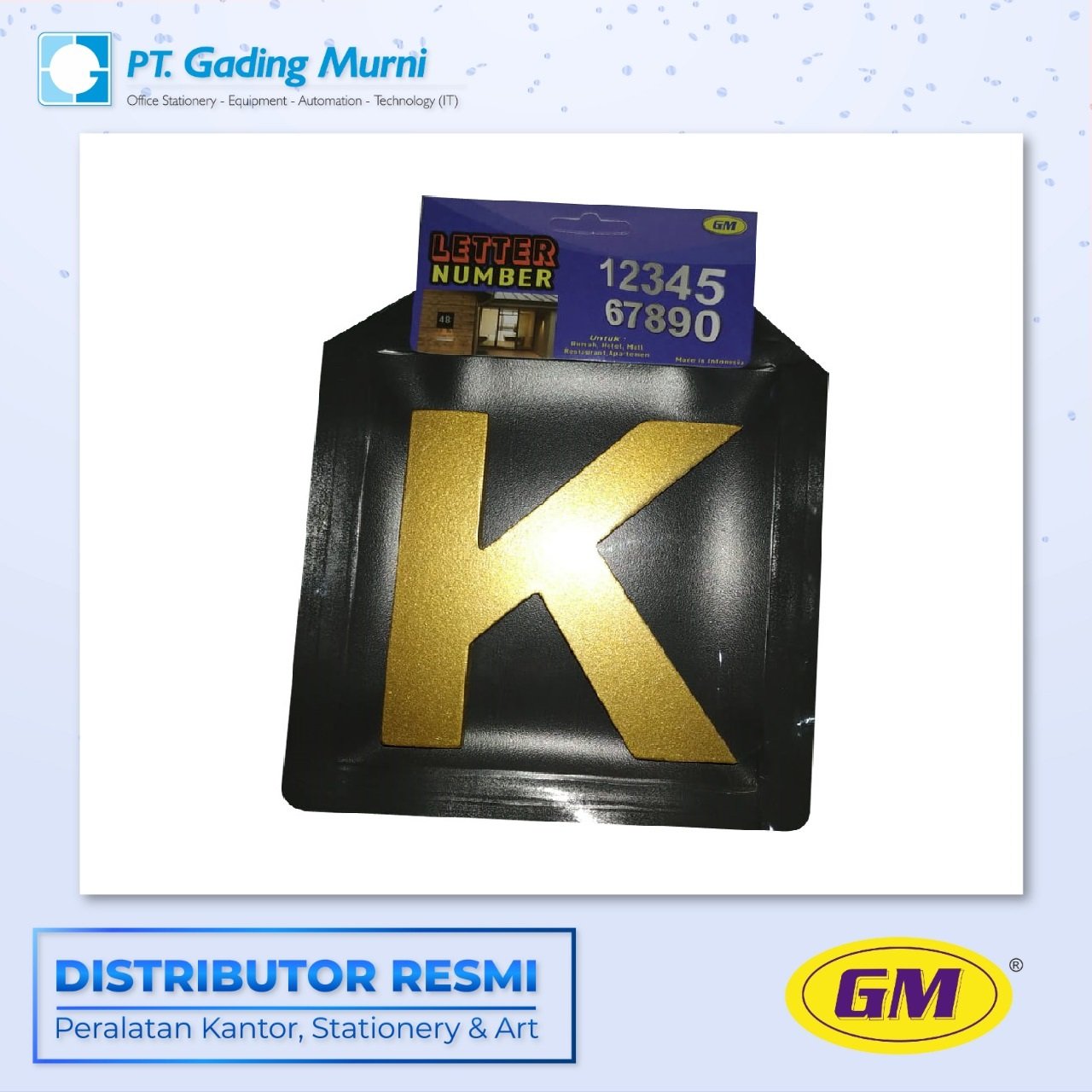 LABEL GM HURUF K GOLD