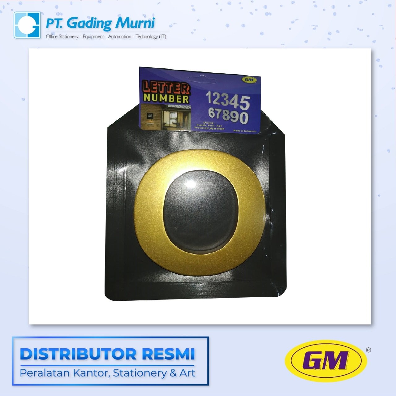 LABEL GM HURUF O GOLD