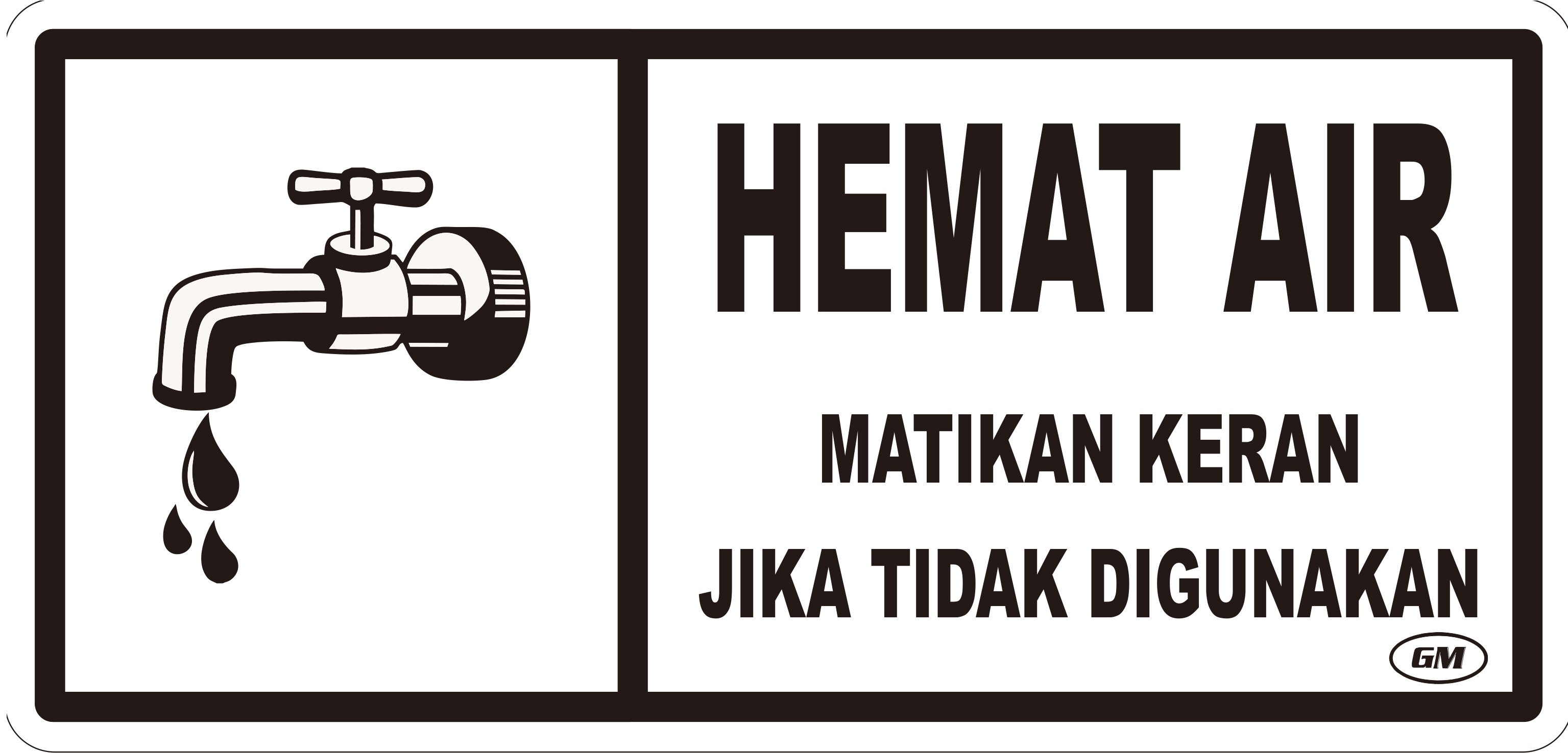 GM LABEL Hemat Air 26x12.5 cm