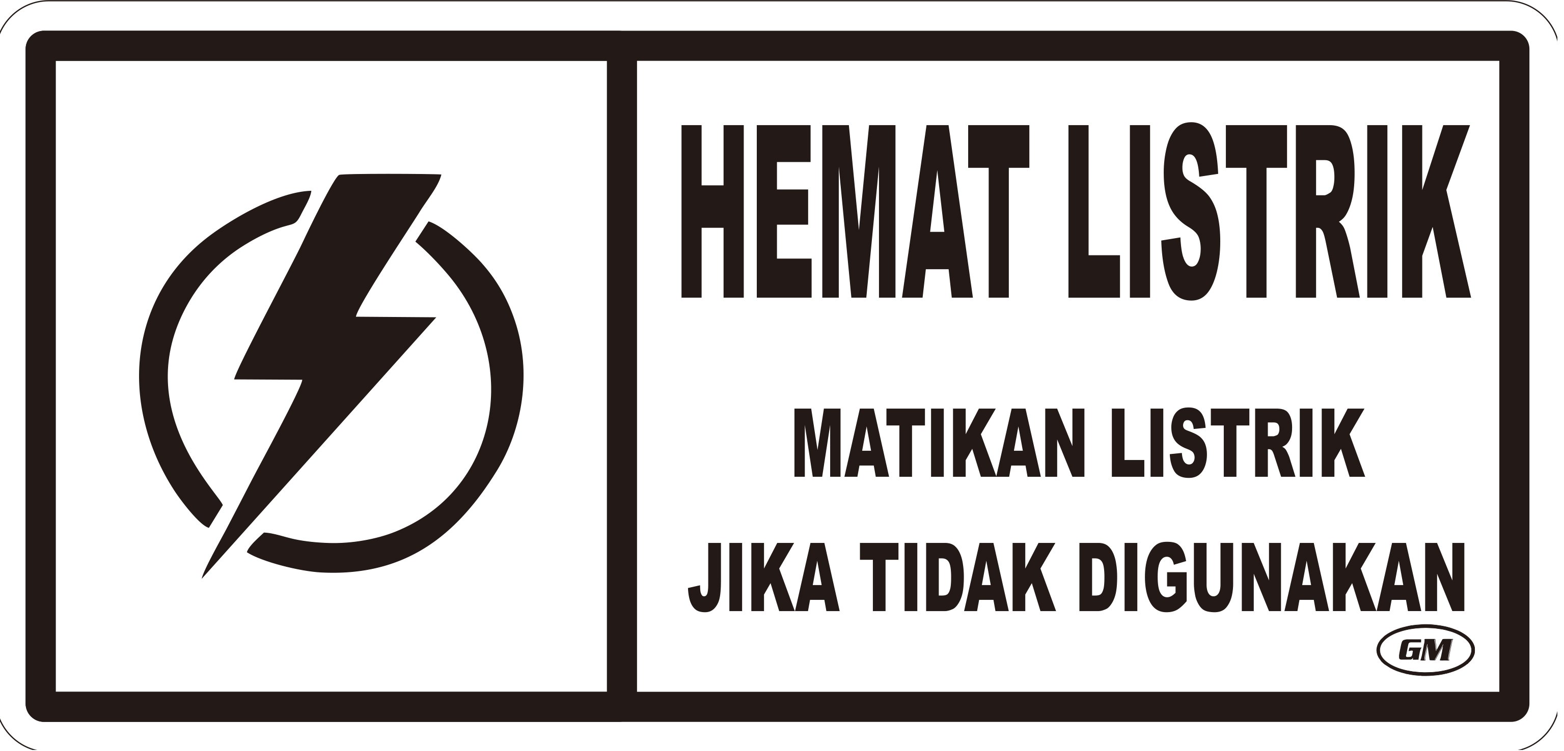 GM LABEL Hemat Listrik 26x12.5 cm