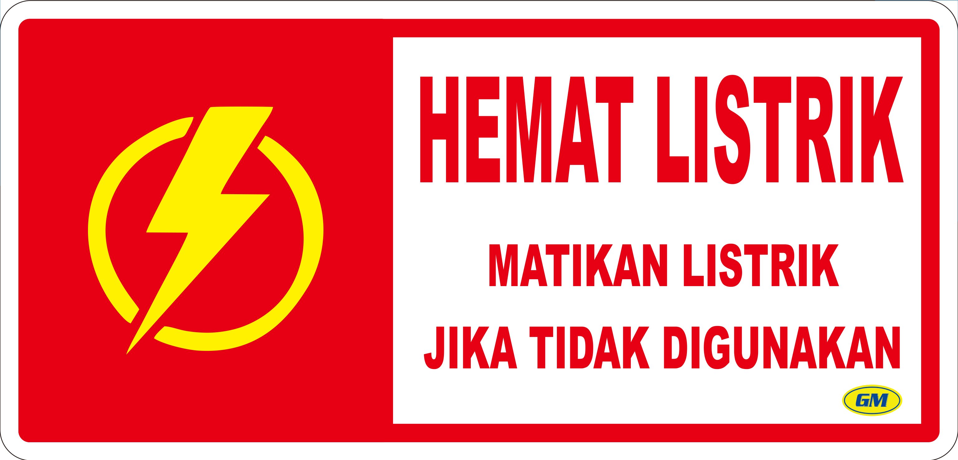 GM LABEL hemat listrik 26x12.5 cm warna