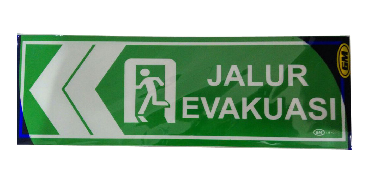 LABEL BESAR WARNA JALUR EVAKUASI KIRI