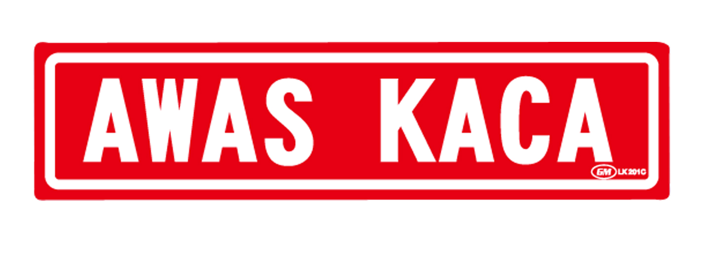 LABEL KECIL WARNA  AWAS KACA